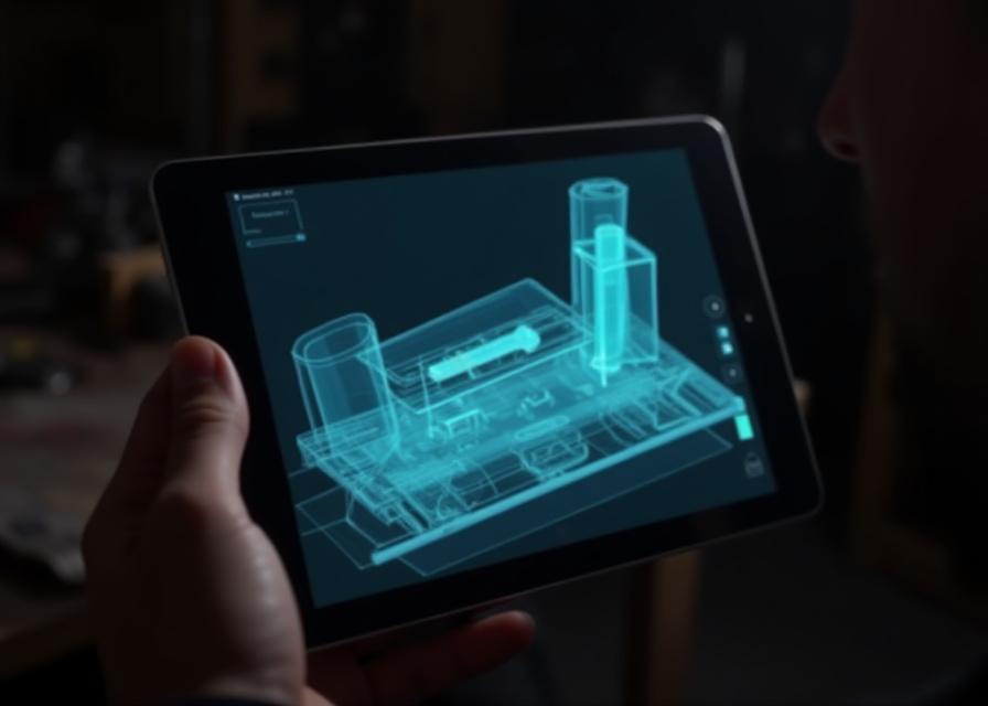 Augmented reality visualization of metalwork design on iPad Pro